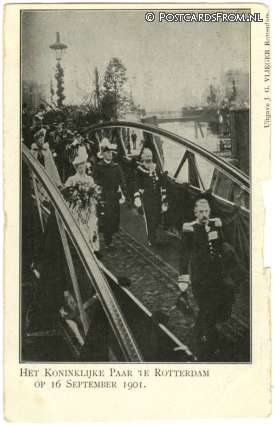ansichtkaart: Rotterdam, Het Koninklijke Paar op 16 September 1901