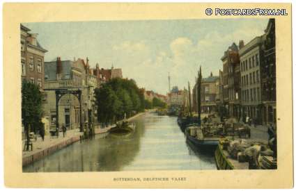 ansichtkaart: Rotterdam, Delftsche Vaart