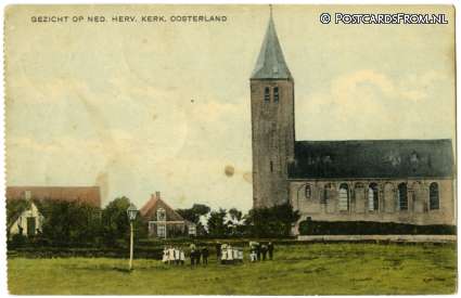 ansichtkaart: Oosterland NH, Gezicht op Ned. Herv. Kerk