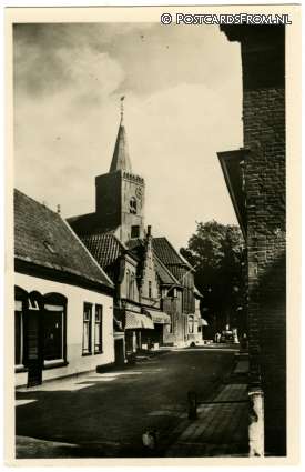 ansichtkaart: Den Burg, Gezicht op N.H. Kerk
