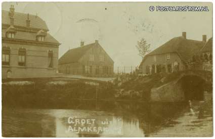 ansichtkaart: Almkerk, Groet uit