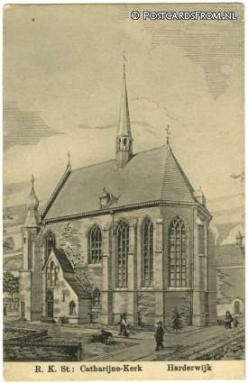 ansichtkaart: Harderwijk, R.K. St. Catharijne-Kerk