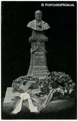ansichtkaart: Zwolle, Standbeeld E.J. Potgieter