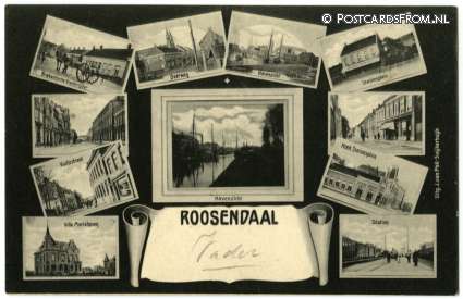 ansichtkaart: Roosendaal, Havengezicht - Vrachtrijder - Station