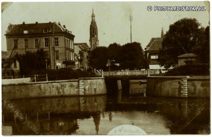 ansichtkaart: Delft, Binnenwatersloot. Spoorhaven