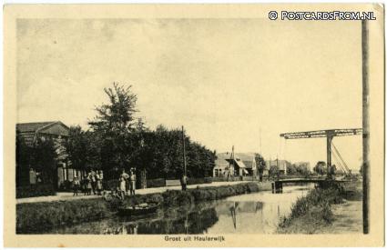 ansichtkaart: Haulerwijk, Groet uit
