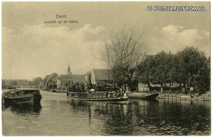 ansichtkaart: Delft, Gezicht op de Schie