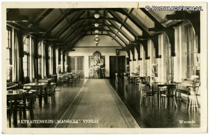 ansichtkaart: Venlo, Retraitenhuis 'Manresa'. Waranda
