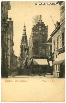 ansichtkaart: Breda, Karrestraat. Groote Bazar London
