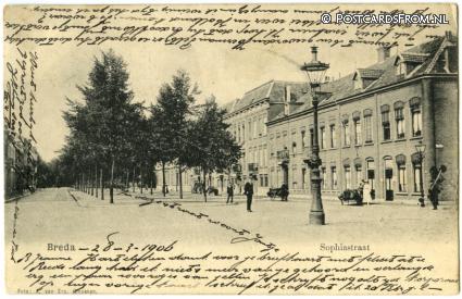 ansichtkaart: Breda, Sophiastraat