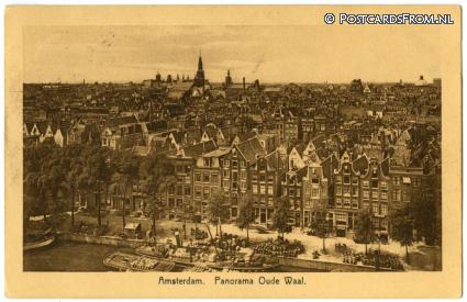 ansichtkaart: Amsterdam, Panorama Oude Waal