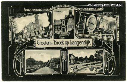 ansichtkaart: Broek op Langedijk, Groeten uit