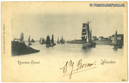 ansichtkaart: IJmuiden, Noordzee-kanaal