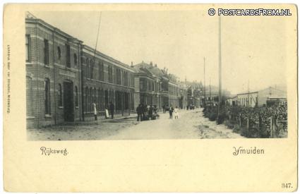 ansichtkaart: IJmuiden, Rijksweg