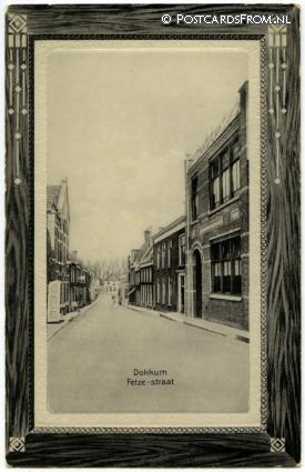ansichtkaart: Dokkum, Fetze-straat