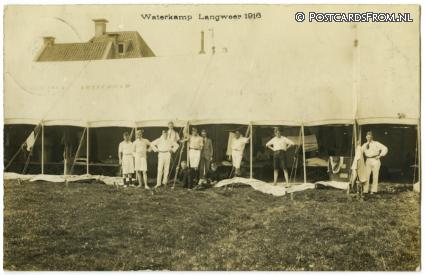 ansichtkaart: Langweer, Waterkamp 1916