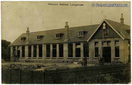 ansichtkaart: Langweer, Nieuwe School