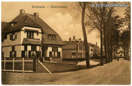 ansichtkaart: Dirksland, Stationsweg