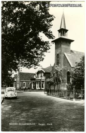 ansichtkaart: Noord-Scharwoude, Geref. Kerk