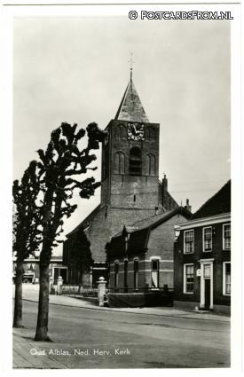 ansichtkaart: Oud-Alblas, Ned. Herv. Kerk