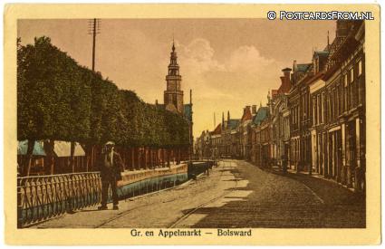 ansichtkaart: Bolsward, Gr. en Appelmarkt