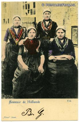 ansichtkaart: Urk, Souvenir de Hollande