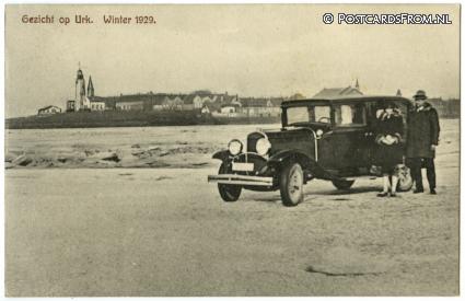 ansichtkaart: Urk, Gezicht op Urk. Winter 1929