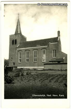 ansichtkaart: Ellewoutsdijk, Ned. Herv. Kerk