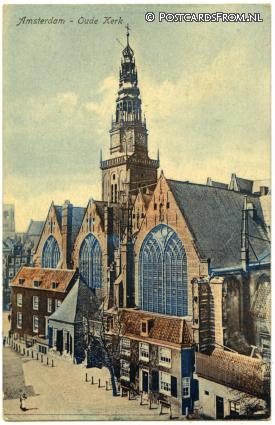 ansichtkaart: Amsterdam, Oude Kerk