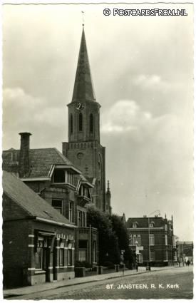 ansichtkaart: Sint Jansteen, R.K. Kerk