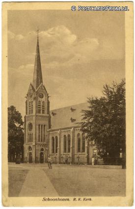 Schoonhoven, R.K. Kerk ansichtkaart: Schoonhoven, R.K. Kerk