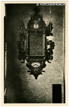 ansichtkaart: Schoonhoven, Tekstbord uit de 17e eeuw