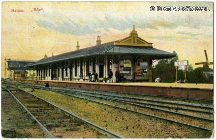 ansichtkaart: Ede, Station