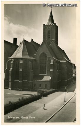 ansichtkaart: Schiedam, Grote Kerk
