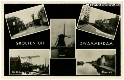 ansichtkaart: Zwammerdam, Groeten uit