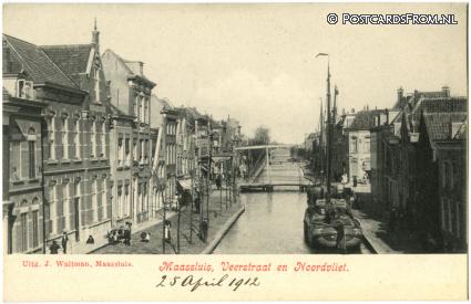 ansichtkaart: Maassluis, Veerstraat en Noordvliet