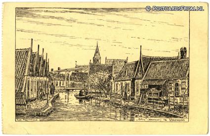 ansichtkaart: Volendam, Dril. Gracht