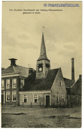 ansichtkaart: Bad Nieuweschans, Van Oudsher Hoofdwacht der Vesting Nieuweschans gebouwd in 1628