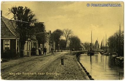 ansichtkaart: Groningen Hoogkerk, Weg van Hoogkerk naar Groningen