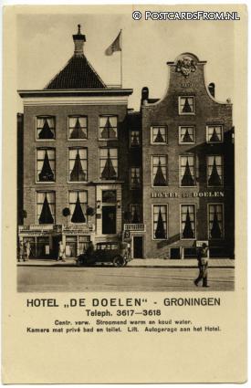 ansichtkaart: Groningen, Hotel 'De Doelen'