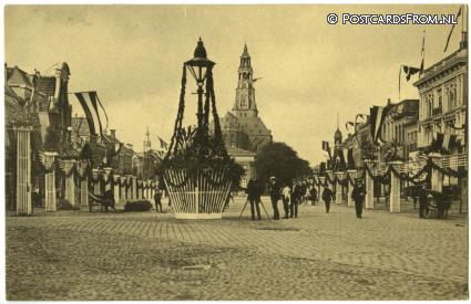 ansichtkaart: Groningen, 59e Lustrum Hoogeschool 28 juni-3 juli 1909. Vischmarkt