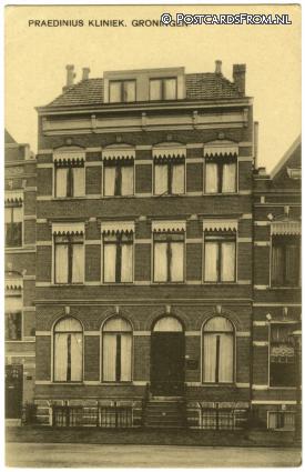 ansichtkaart: Groningen, Praedinius Kliniek