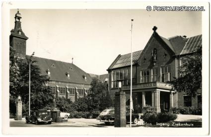 ansichtkaart: Heerlen, Ingang Ziekenhuis
