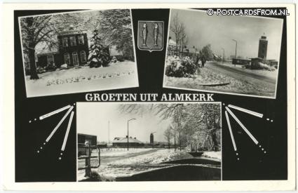 ansichtkaart: Almkerk, Groeten uit