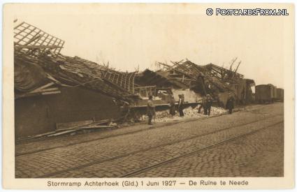 ansichtkaart: Neede, Stormramp Achterhoek 1 Juni 1927 -  De Ruine