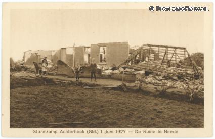 ansichtkaart: Neede, Stormramp Achterhoek 1 Juni 1927. De Ruine