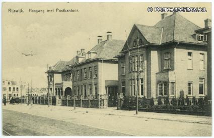 ansichtkaart: Rijswijk ZH, Haagweg met Postkantoor