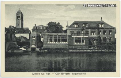ansichtkaart: Alphen aan den Rijn, Chr. Hoogere burgerschool