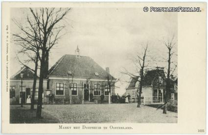 ansichtkaart: Oosterland ZL, Markt met Dorpshuis