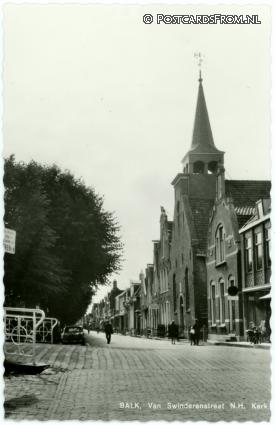 ansichtkaart: Balk, Van Swinderenstraat N.H. Kerk